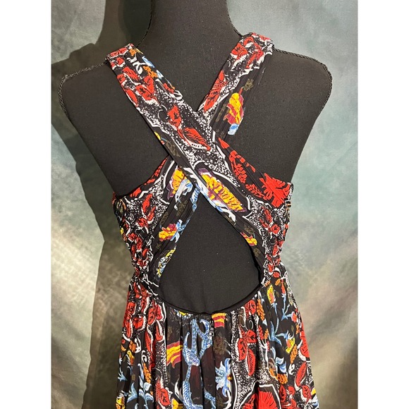 Alice + Olivia Kora Mixed Baroque Print Maxi‎ Dress V Neck Sleeveless Size 6 - Picture 5 of 10